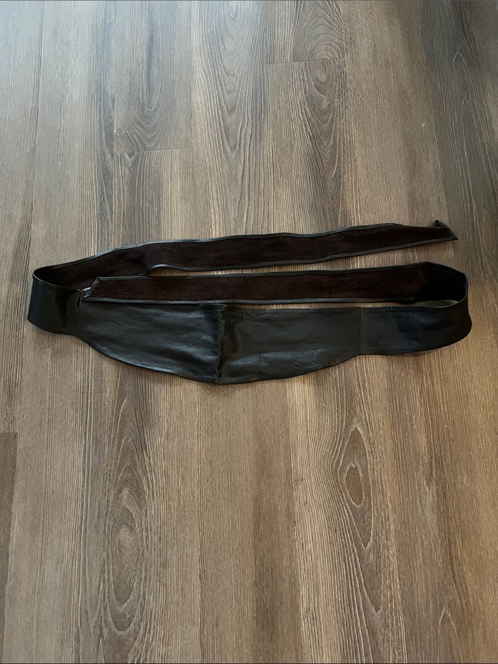 Woman’s Chocolate Brown Leather Wrap Waist Belt